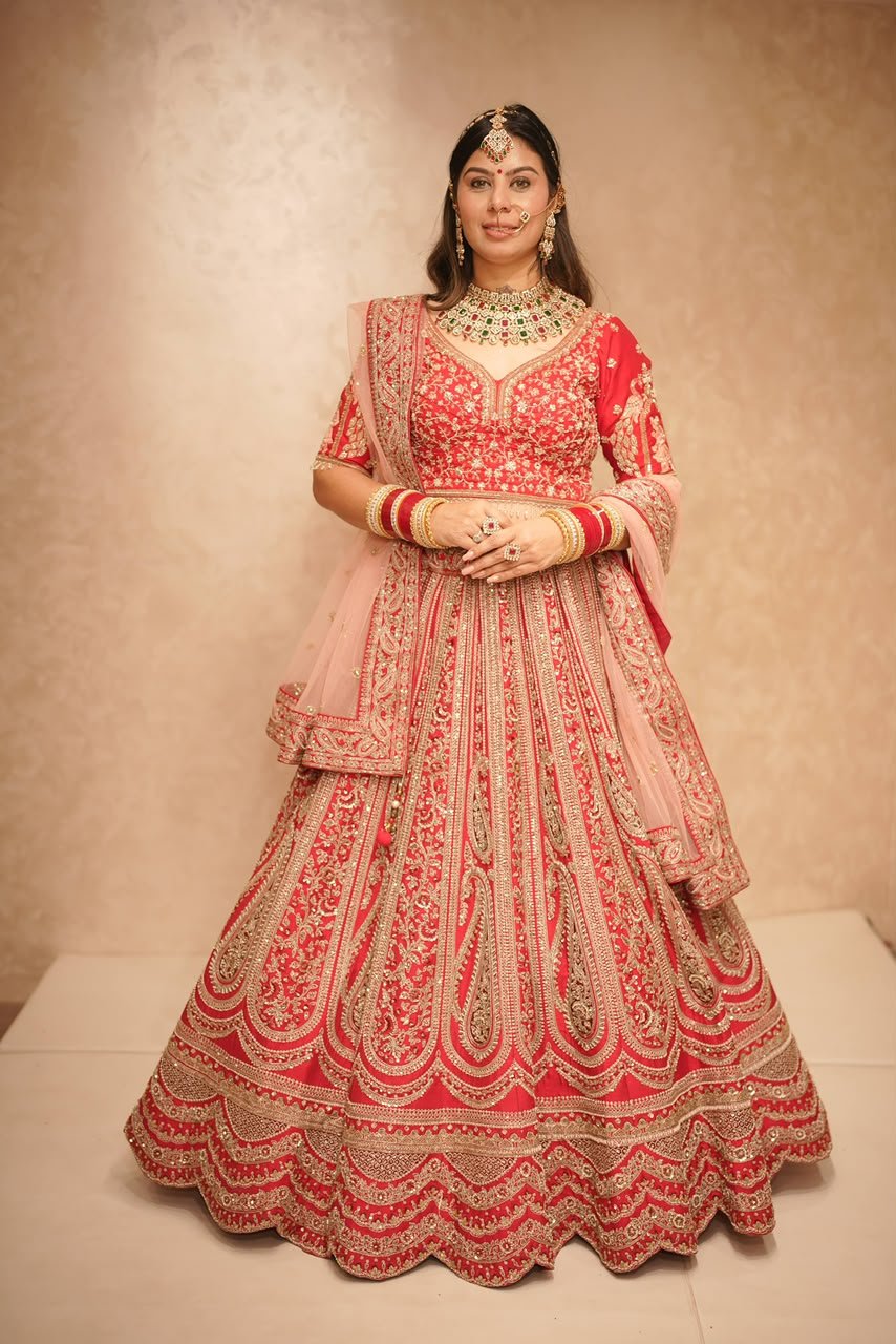 Peach Luxe Bridal Lehnga
